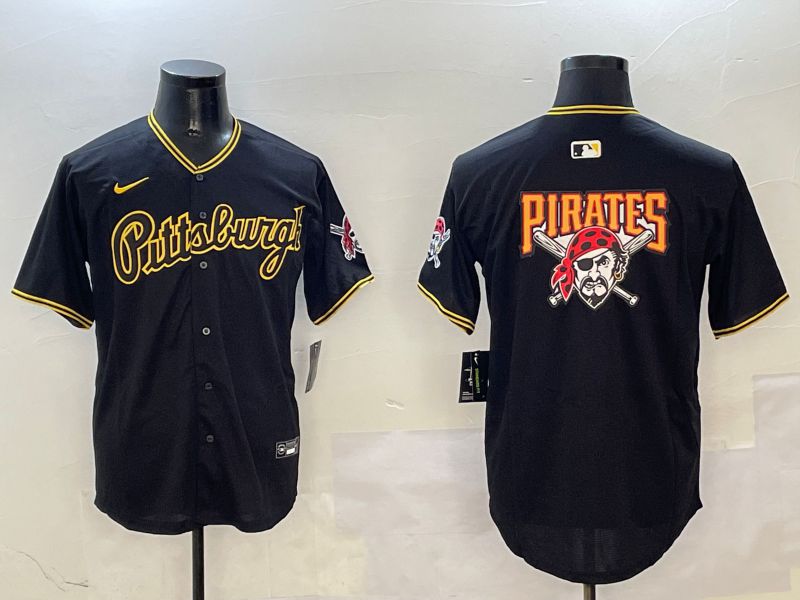 Men Pittsburgh Pirates Blank Black Game 2025 Nike MLB Jersey style 2